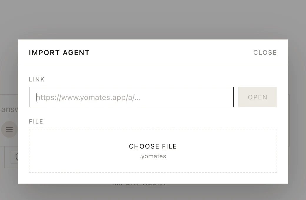 IMPORT AGENT: a link or a file